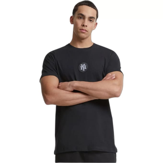 Mister Tee - NY Patch Heren T-shirt - S - Zwart