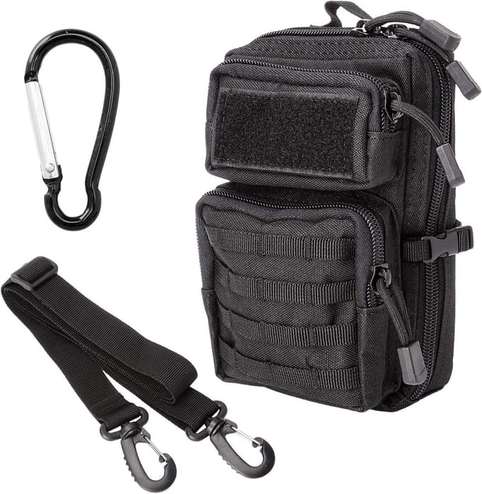 Multifunctionele Molle Heuptas voor EDC, Camping en Hiking met Schouderband en Karabijnhaak