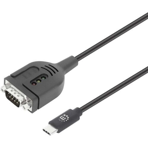 Manhattan Adapterkabel Serieel [1x USB-C stekker - 1x Serieel 9-polig] 100 cm Zwart