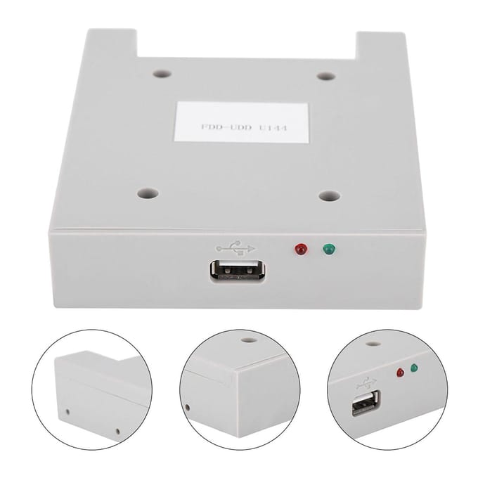 FDD-UDD U144 1.44MB USB SSD Floppydrive-emulator voor industriële controllers white