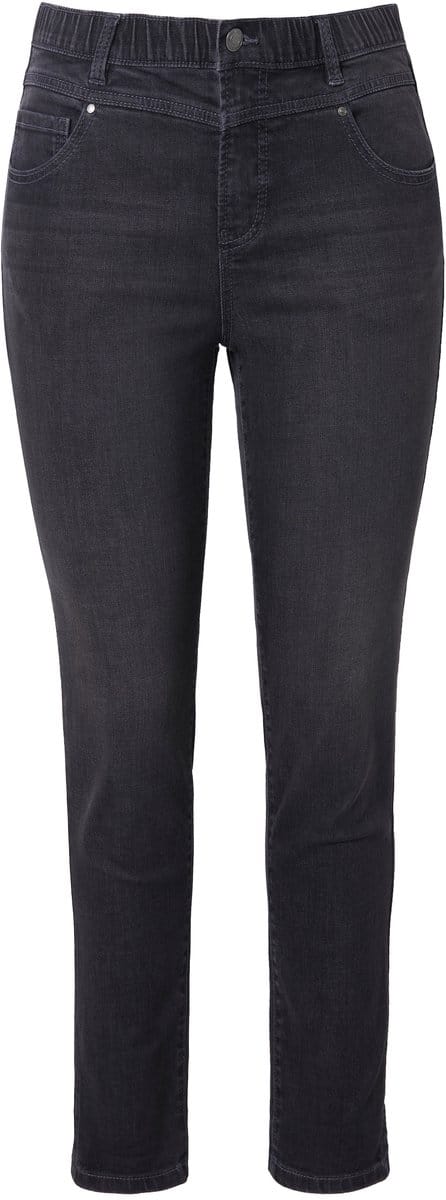 Laurasøn - Dames - Jeans met hoge taille slim - Donkergrijs denim - Maat 54