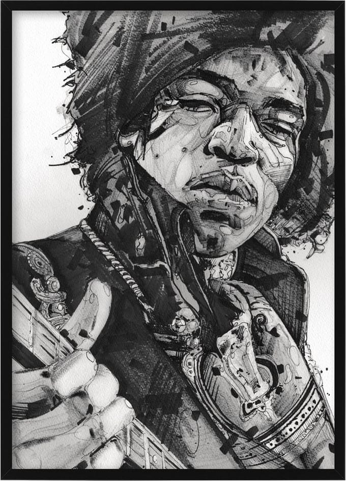 Jimi Hendrix - canvas - 70 x 100 cm