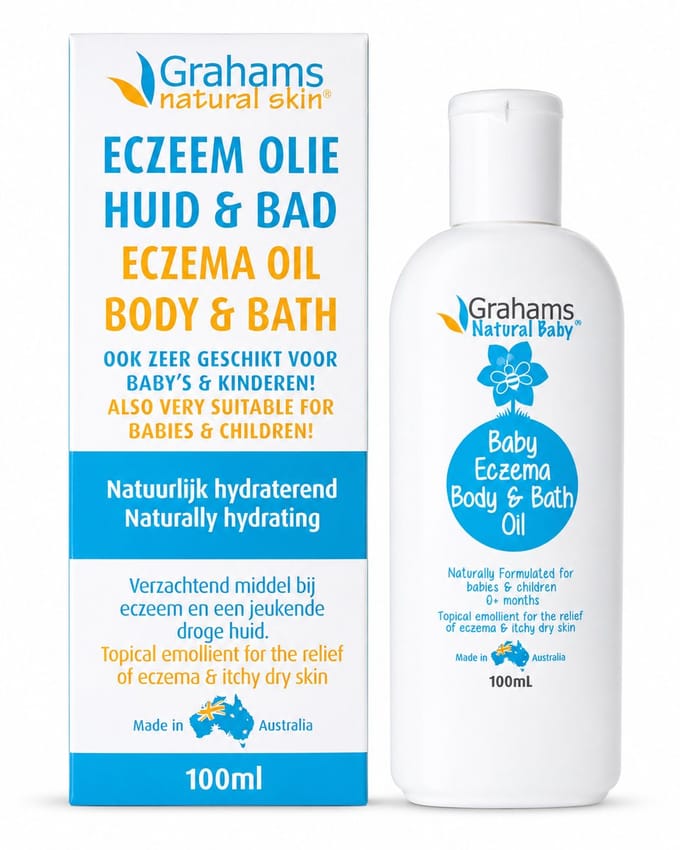 Grahams Eczeemolie voor Huid en Bad – Baby’s en Kinderen – 100 ml