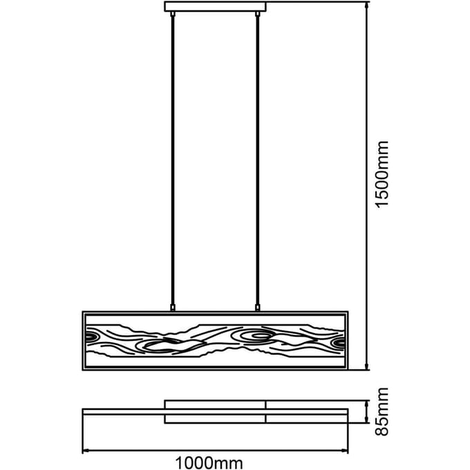 Brilliant Chaumont - Hanglamp - LED 20W - 2300lm, 3000K - Zwart/Hout