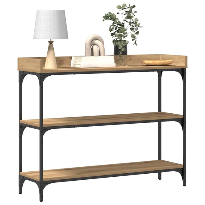 vidaXL Console Tafel artisanaal eikenkleurig 100 x 30 x 80 cm