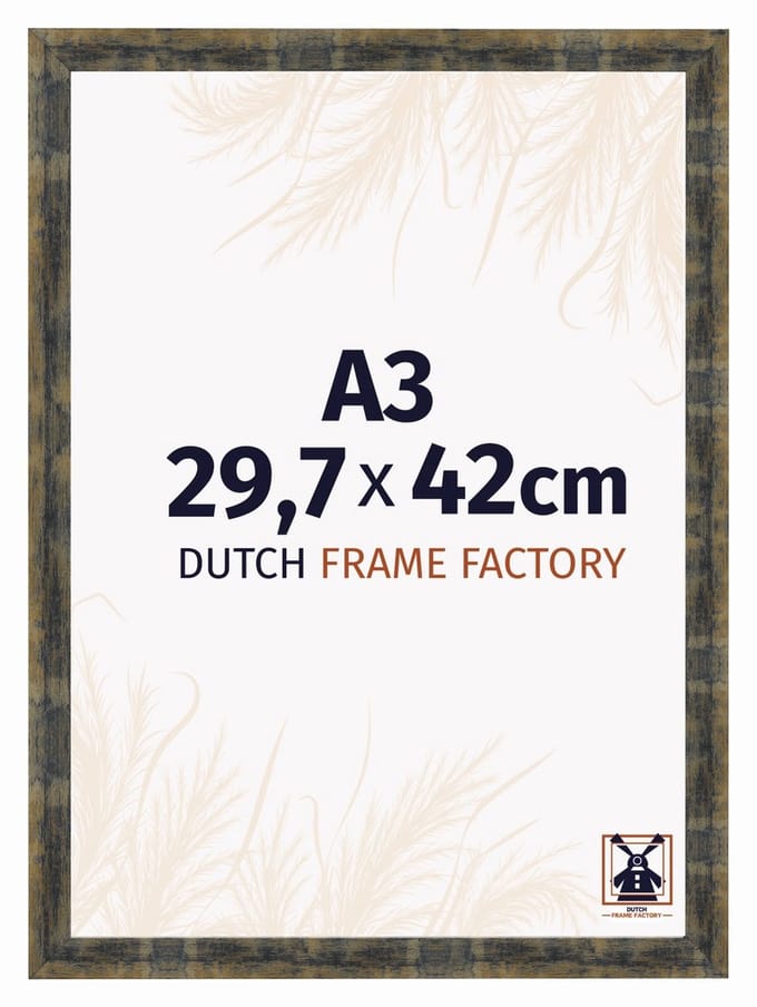 Fotolijst A3 29,7x42 cm - MDF - Blauw Goud Gemeleerd - Praag