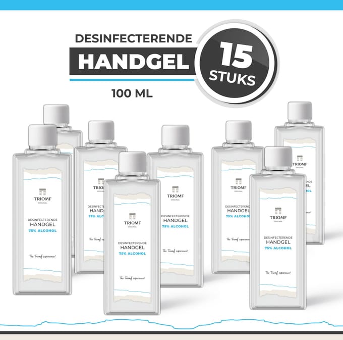 Handgel 75% - 100 ML - 15 stuks - Triomf Cosmetica | Desinfecterende Hand gel