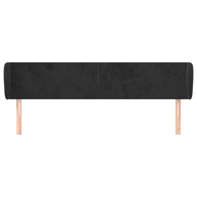 vidaXL - Hoofdbord - met - randen - 203x23x78/88 - cm - fluweel - zwart