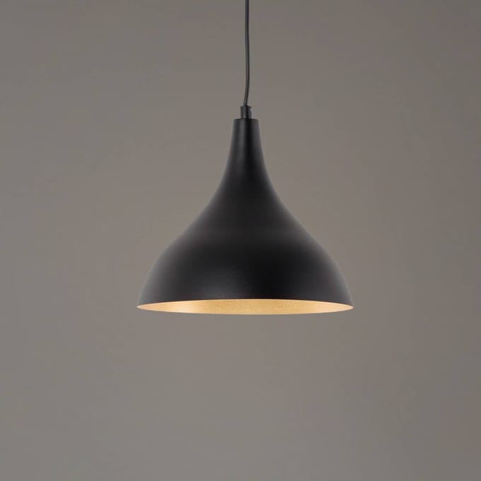 Opviq Hanglamp Berceste, zwart/koper, Ø 22 cm, ijzer
