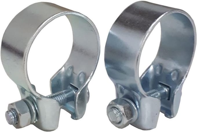 Set van 2 Universele Uitlaatklemmen Breedband RVS voor Diverse Diameters