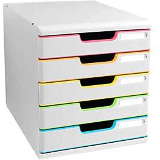Exacompta MODULO A4 Wit/Harlekijn, 5 laden gesloten A4/A4+, stofdicht, stil, veiligheidsstop