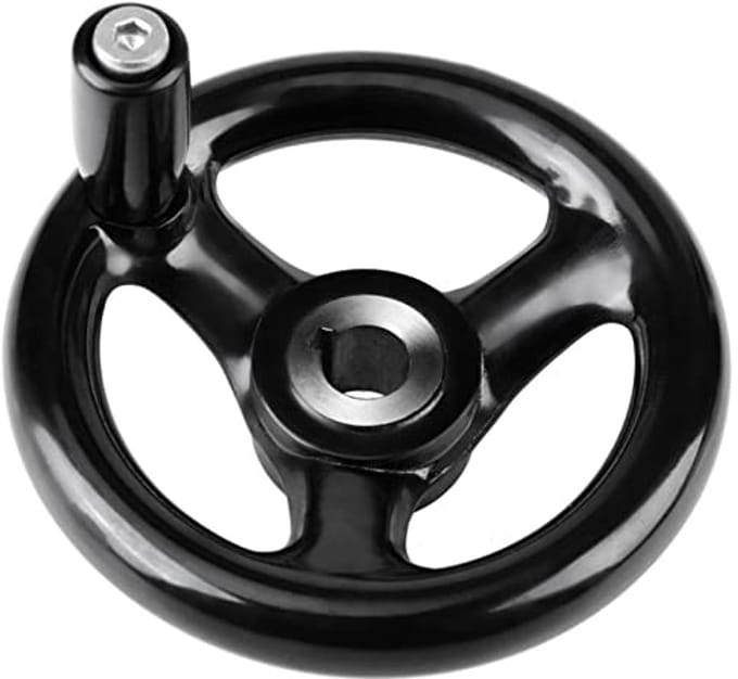 Allecto - Zwart Rond Handwiel - 3-spaaks Handwiel met Roterende