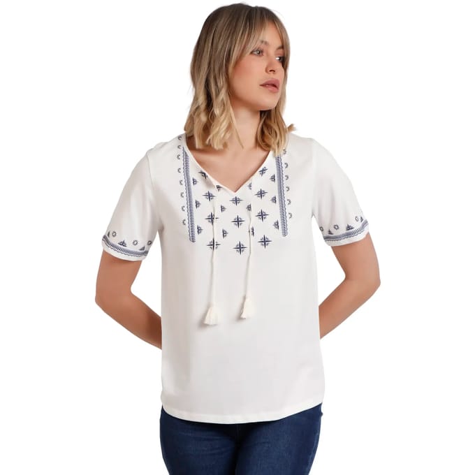 T-shirt met randjes voor dames Admas