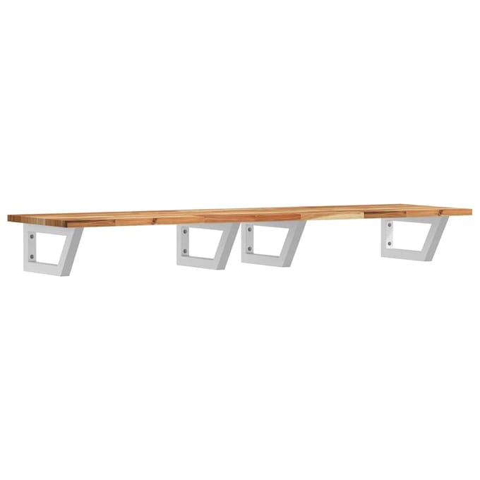 vidaXL - Badkamer - wandschap - staal - en - massief - acaciahout