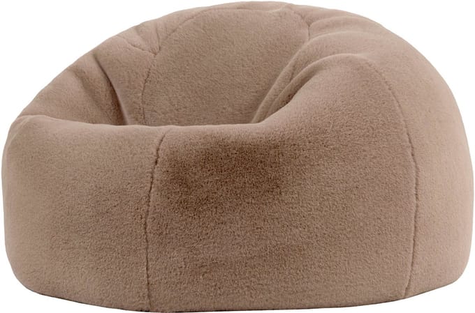 icon - Kingston Zitzak Fauteuil - Fluffy Pluche Imitatiebont - Mocha