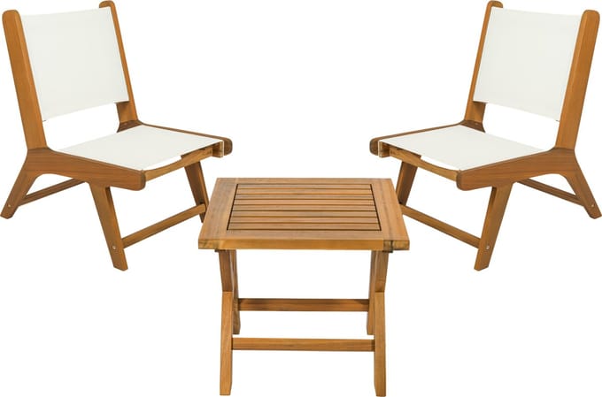 Niceey Luxe Tuinset - 3 Delig - Acacia Hout / Wit