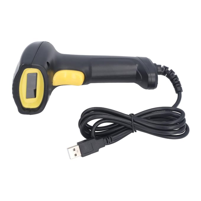 USB Bekabelde Barcodescanner 1D Barcode Scanpistool Handheld Barcodelezer voor Winkel Supermarkt black