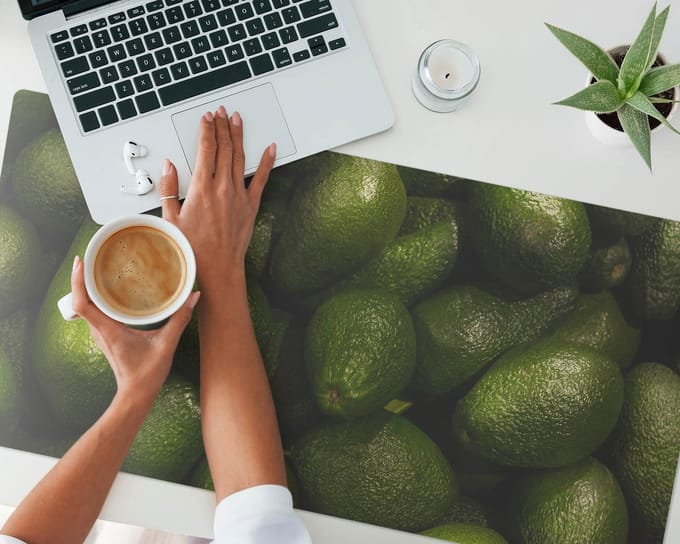 Moderne antislipmat voor tv-apparatuur, Avocado Stack, 100x50 cm
