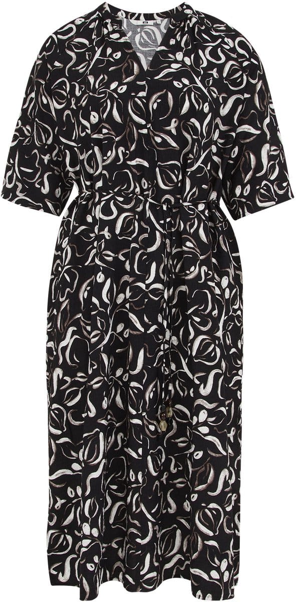 WE Fashion Dames midi jurk met structuur - Curve