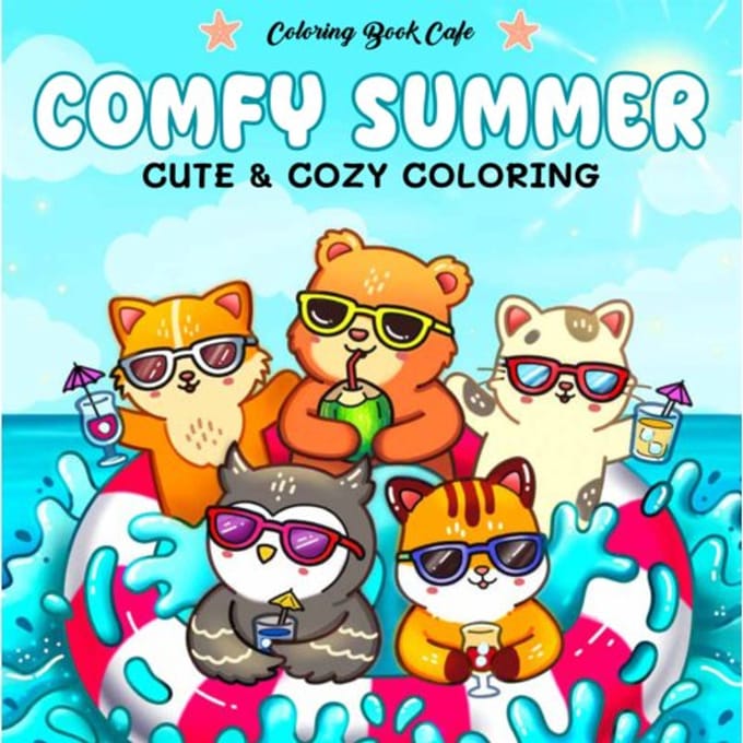 Comfy Summer - Cute & cozy coloring Kleurboeken