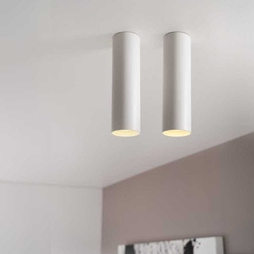 2x Canopus bianco m by LUSENZ - Cilindervormige opbouwspot in met mat witte coating