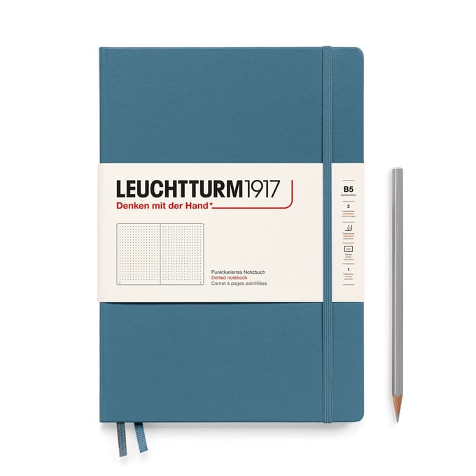 Leuchtturm 1917- Hardcover- B5- 18 x 25.5 cm- Notitieboek - Stone Blue - Dot