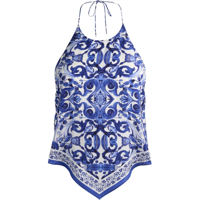 Alice + Olivia Top wit/blauw