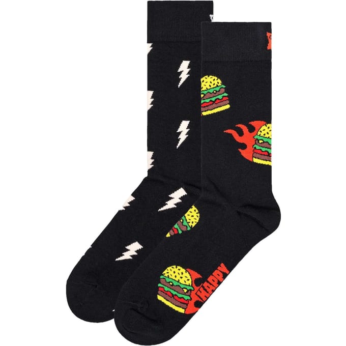 Happy Socks unisex giftbox 2P sokken blast off burger zwart