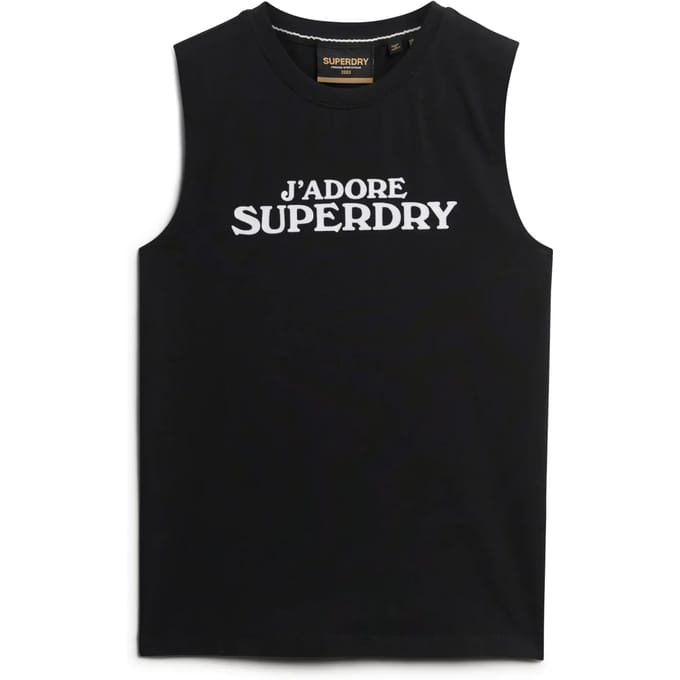 Superdry Sport Luxe Graphic Fitted Tanktop Dames - Maat XL (42)
