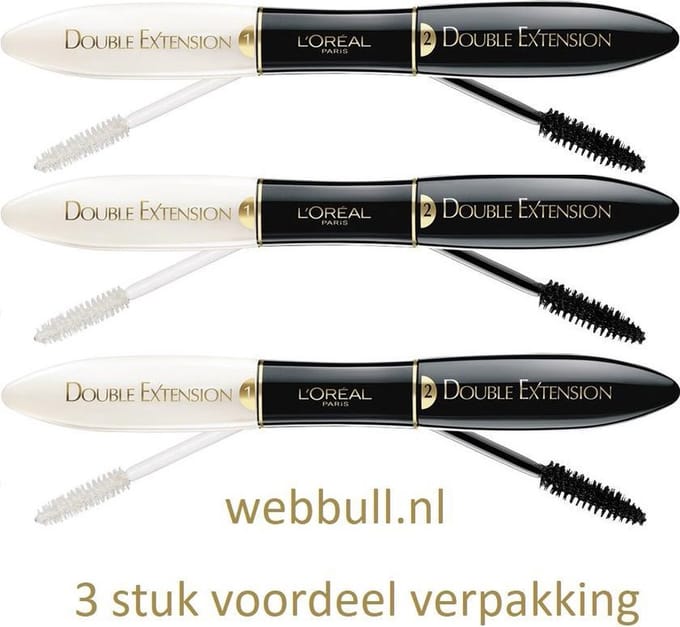 L'Oreal Maq Double Extension Mascara Extra Black 3stuk
