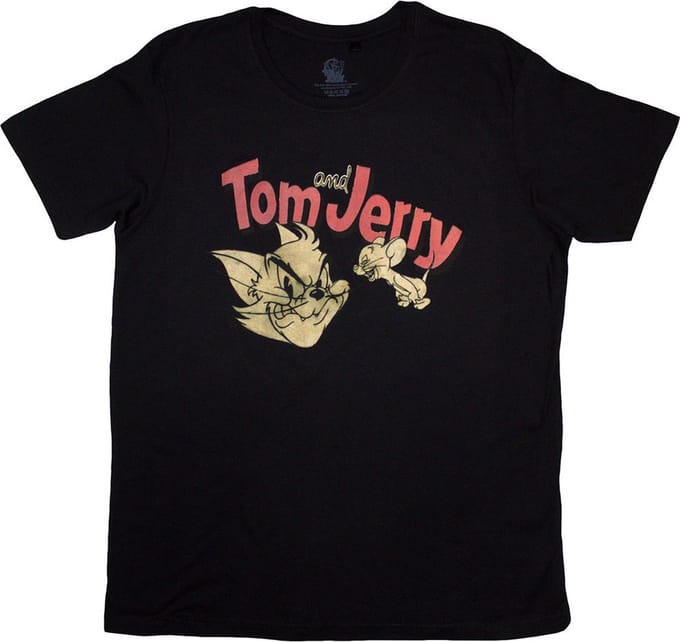 Tom And Jerry - Retro Heren T-shirt - 2XL - Zwart
