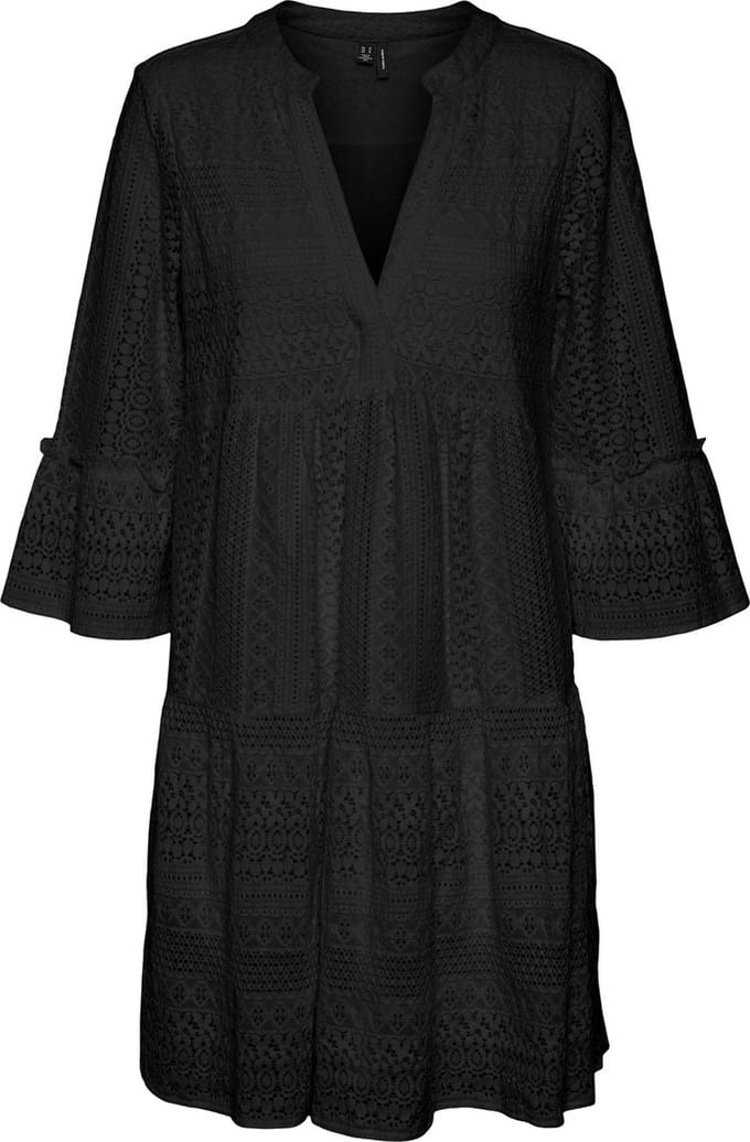 VERO MODA - VMHONEY LACE 3/4 V-NECK TUNIC WVN GA - Dames - Mini jurken