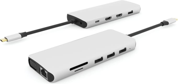 eSTUFF ES623009 interface hub USB 3.2 Gen 1 (3.1 Gen 1) Type-C 5000 Mbit/s Grijs