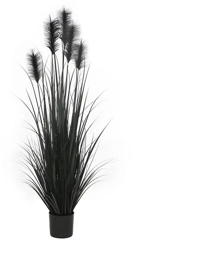 Kunstplant Pluimgras in Pot Zwart - 153 cm