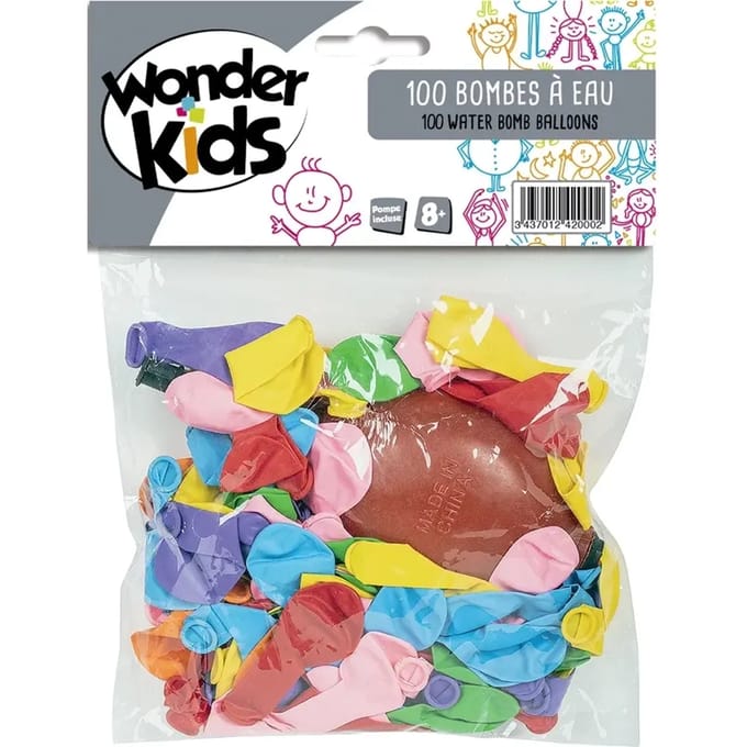 Decoratiebol waterballonnen + pomp Wonderkids (x100)