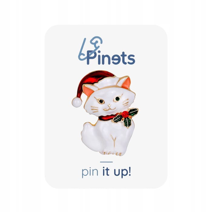Pinets Christmas Collectie - Bros - Wit Katje - Met Cyrkonen
