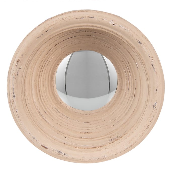 Clayre & Eef Spiegel Ø 19 cm Beige Kunststof