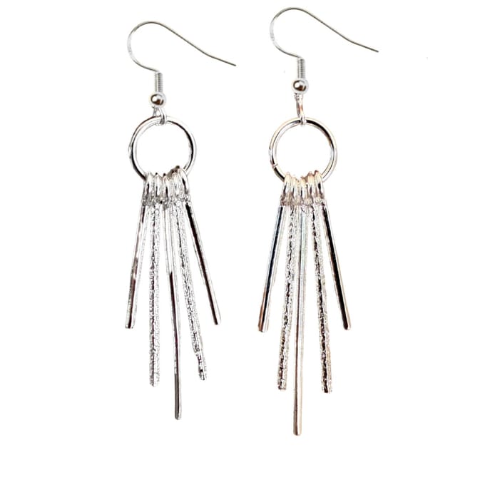 Zilveren oorbellen- staafjes- Celaya -lang- Charme Bijoux