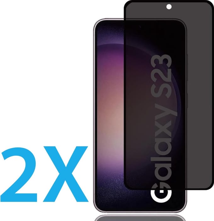 Screenprotector Geschikt Voor: Samsung Galaxy S23 Plus - Privacy Full Screenprotector 2x - screen protector - volledige glas - bescherming - beschermglas - Anti Spy - ZT Accessoires