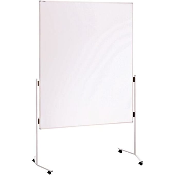 Franken presentatiebord, 1200 x 1500 mm, dubbelzijdig, met wieltjes, wit/karton, UMTKR