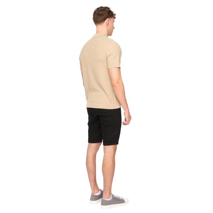 Duck and Cover Heren Danvers Gebreide Half-Zip Poloshirt (Steengrijs)