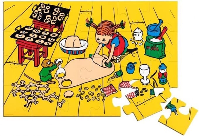 Lundby Pippi gulvpuslespil i træ 24 brikker 2D Puzzels