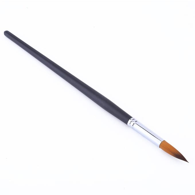 9 STUKS Puntige Tip Nylon Lange Houten Handvat Verfkwasten Set voor Olie Acryl en Aquarel white