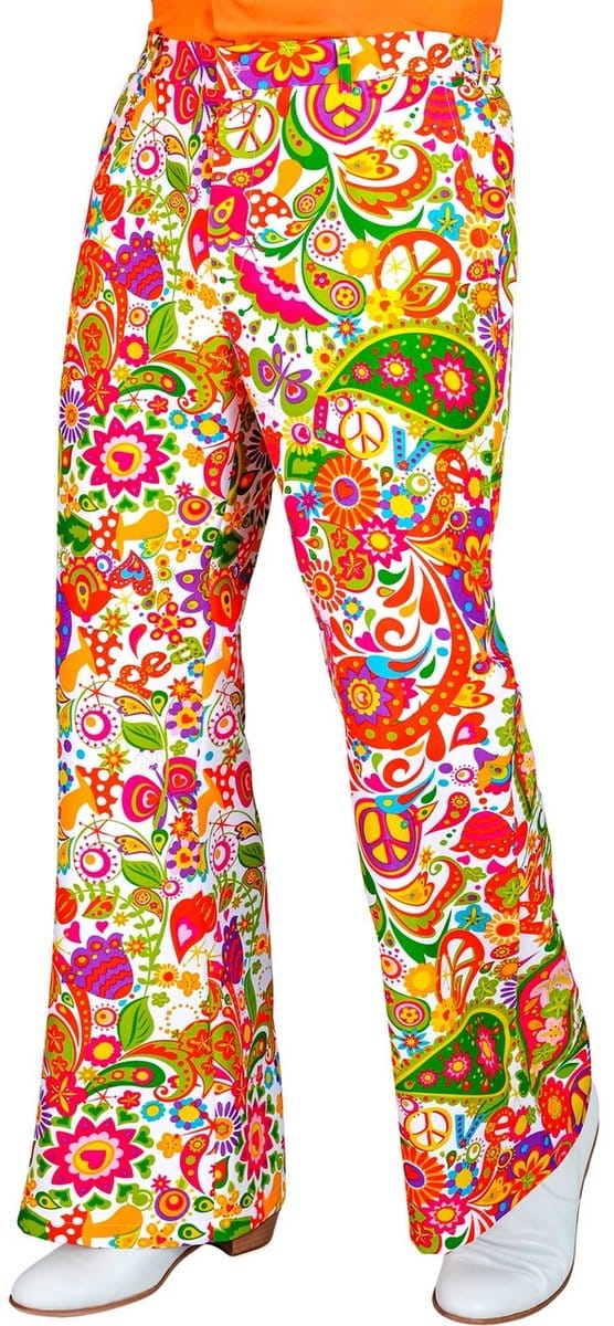 Jaren 70 broek peace party heren