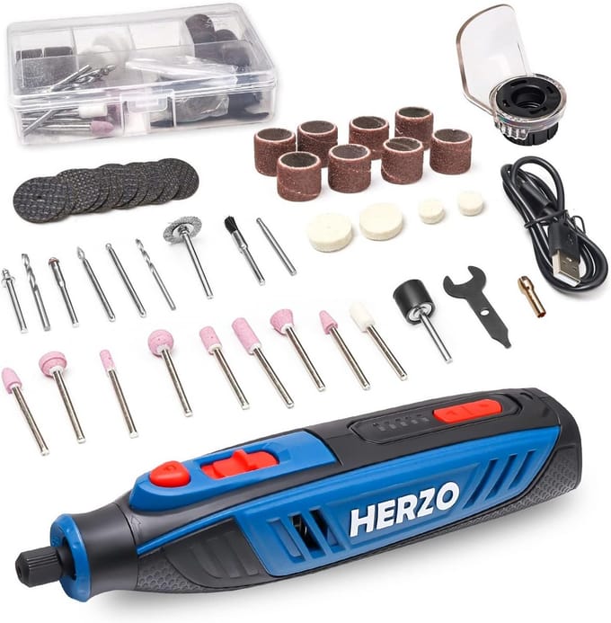 Draadloos Multifunctioneel Mini Gereedschapset met 53 Accessoires en Variabele Snelheid