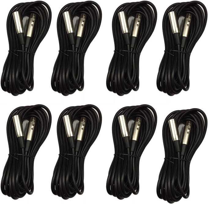 6 Meter XLR Microfoonkabel - Set van 8 - Professionele Kwaliteit