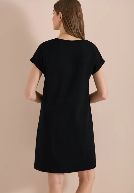 Knielange jersey jurk