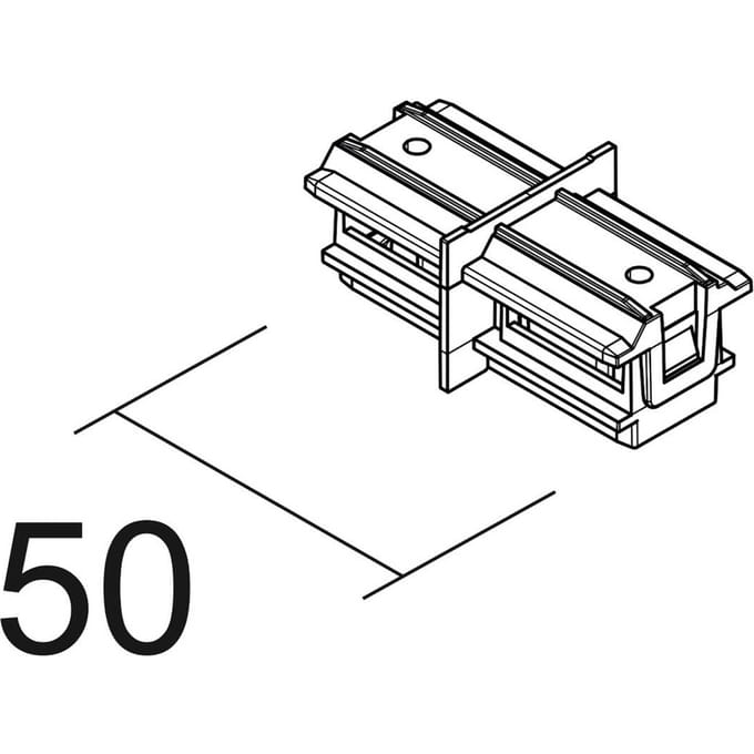 Ivela Langsverbinding SQUARE 48 V, zwart, stroomvoerend