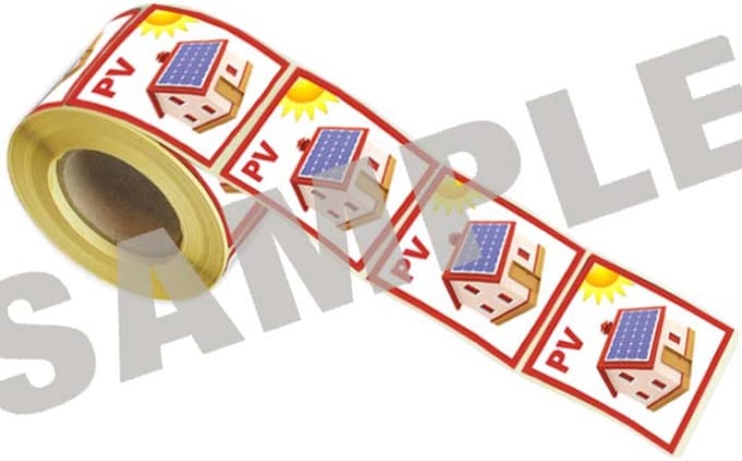 180 stuks PV stickers NEN1010 met logo 6x5cm