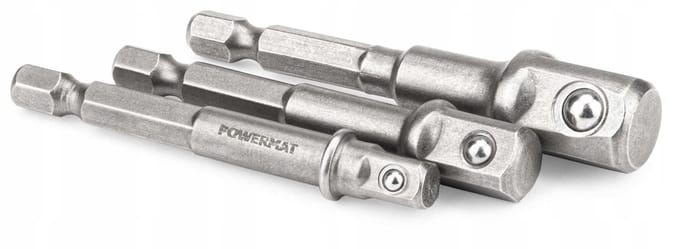 Powermat Serie - Adapterset voor Bits - 3 Stuks - Staal